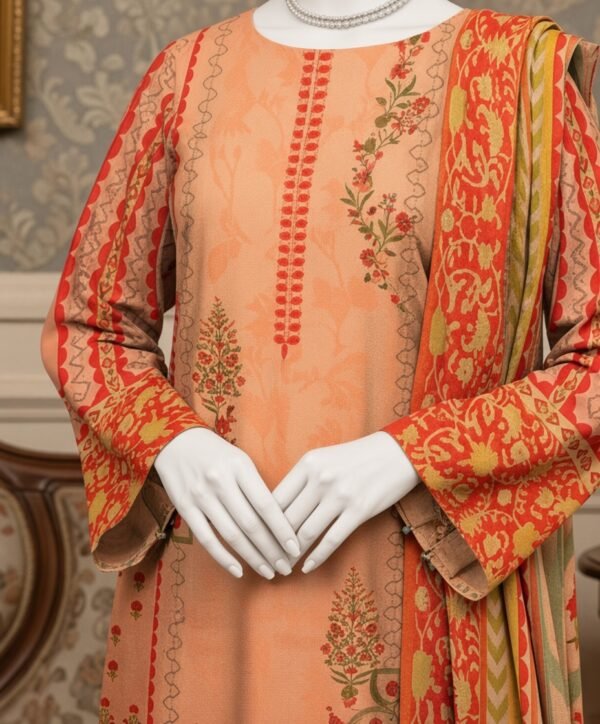Printed Pashmina Shirt Shalwar Dupatta - Image 2